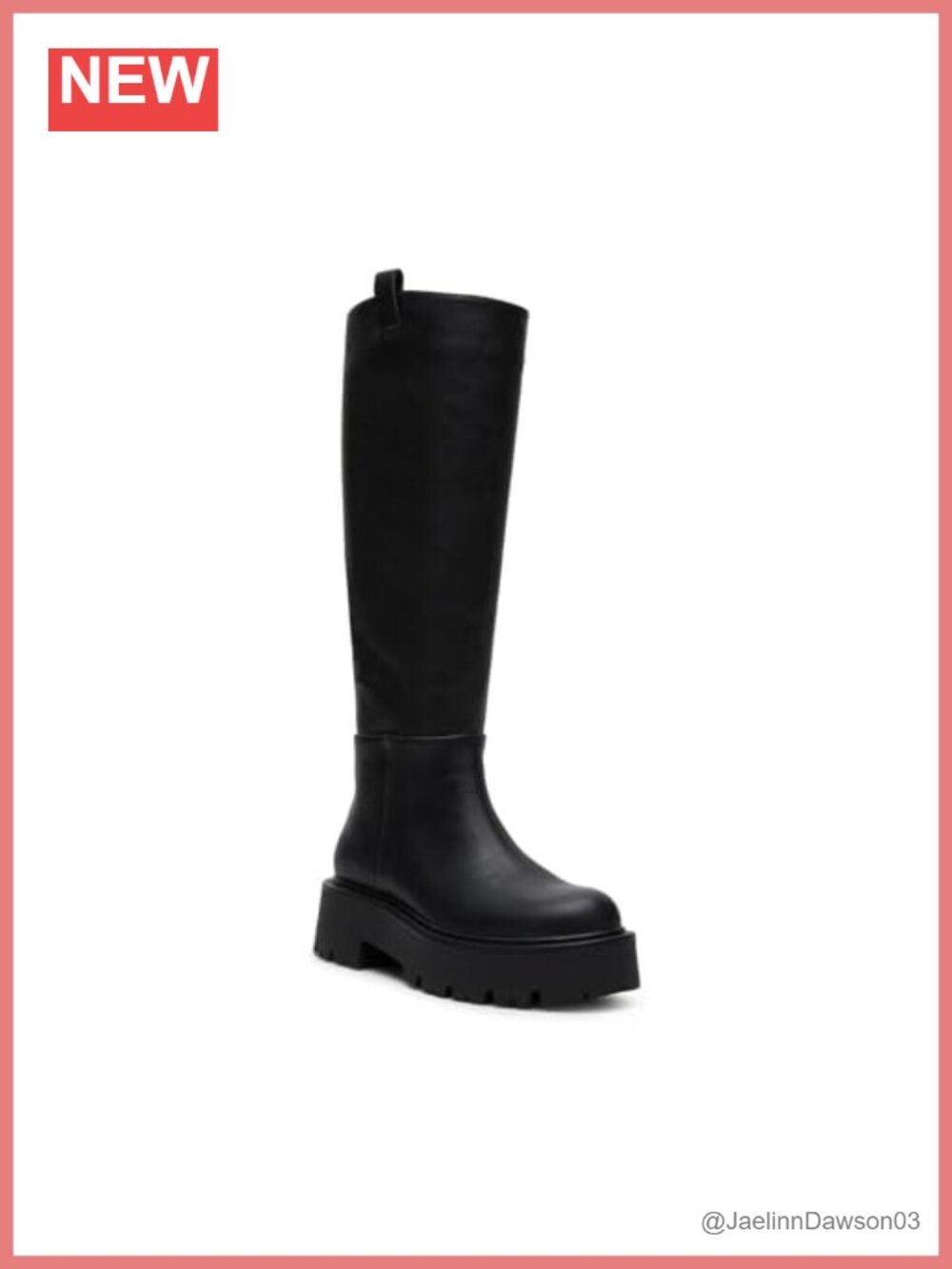 Knee High Combat Boots Women Platform Heels Round Toe Pull On Zip